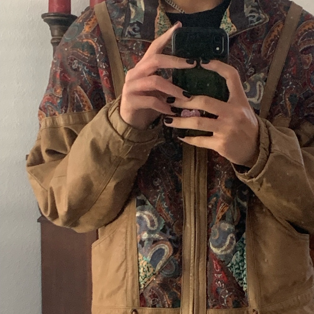 Vintage real leather floral jacket by euro mond of California *top*
